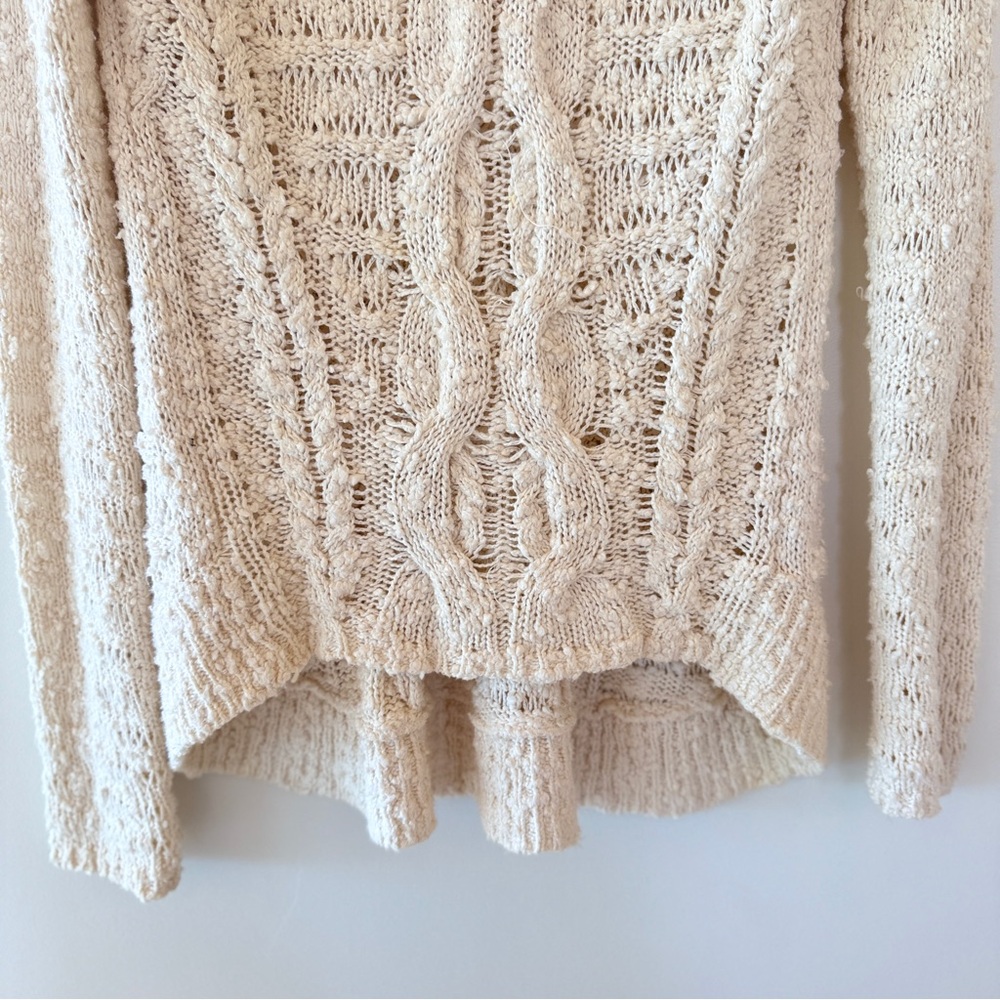 Anthropologie Moth Cream Open Cable Knit Sweater Womens XS - Picture 4 of 10